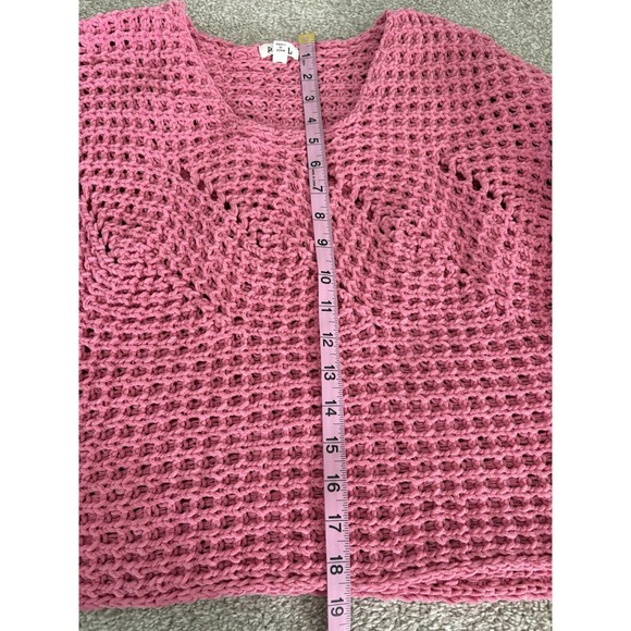 POL Pink Chunky Knit Oversized Cropped Long Sleeved Sweater Small Style YST586 - Picture 6 of 8